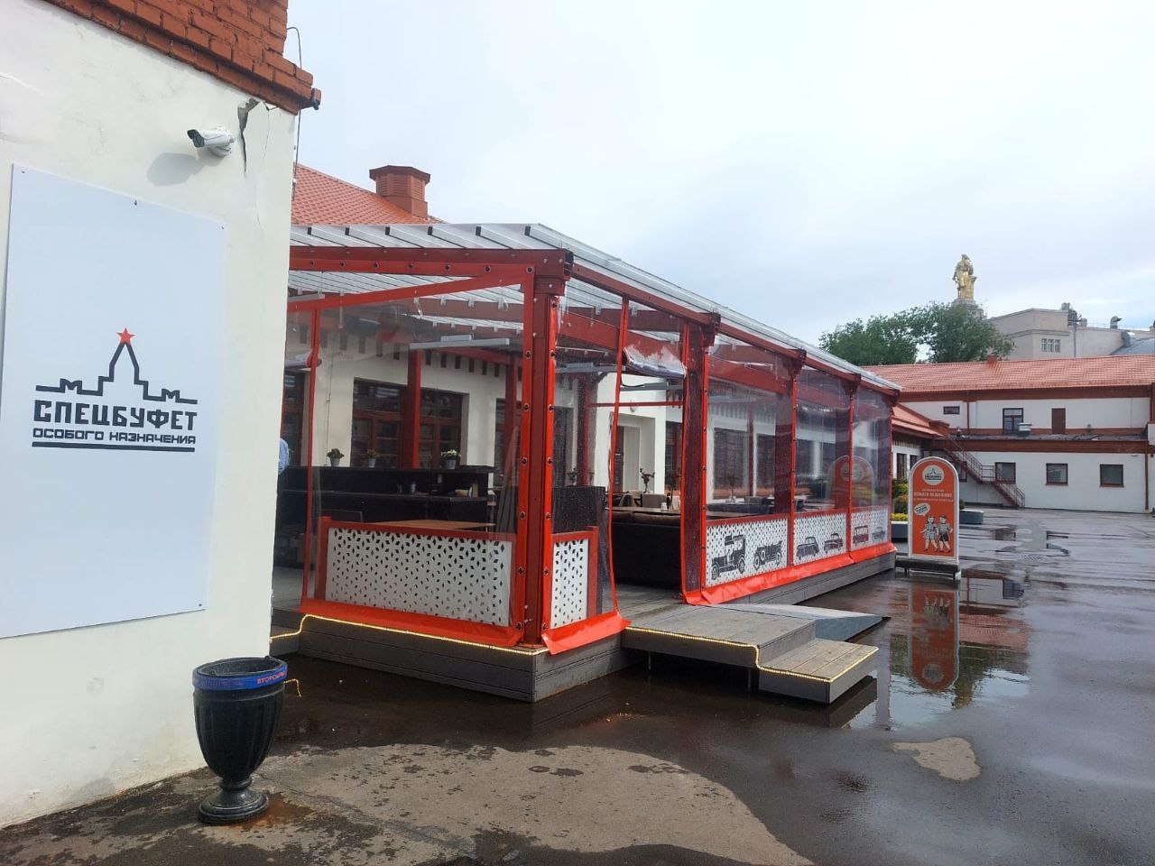 ПВХ шторы для летней террасы кафе в Рудне